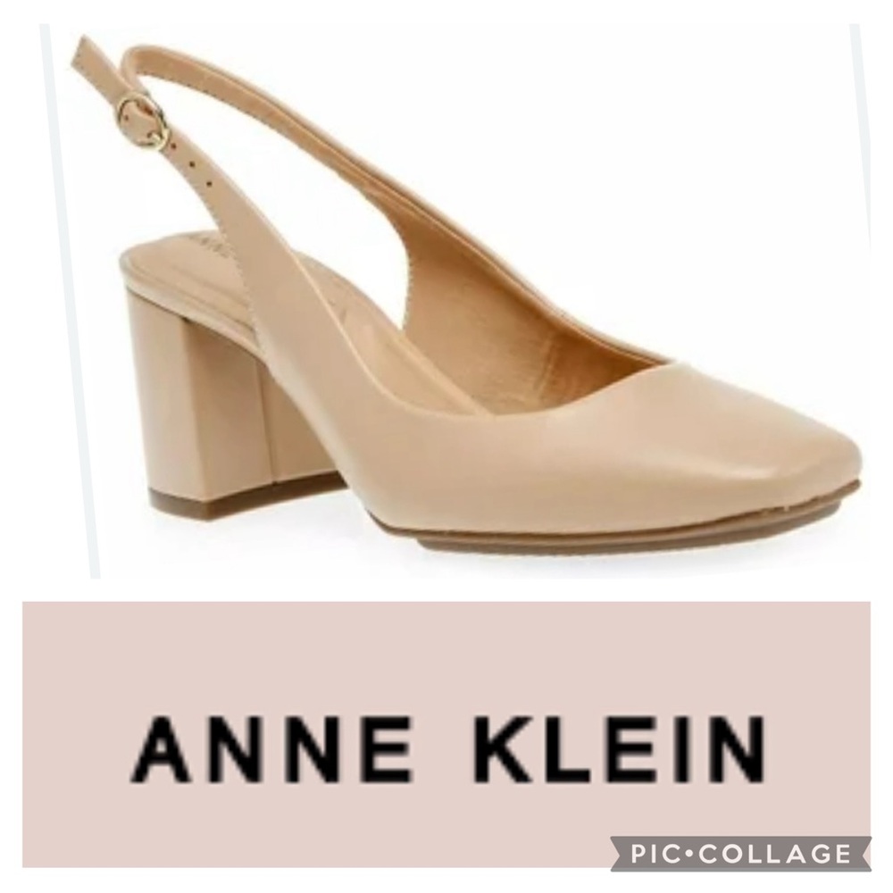 Anne Klein NATURAL SMOOTH Women's Laney Sling Back Dress Heel Sandals,